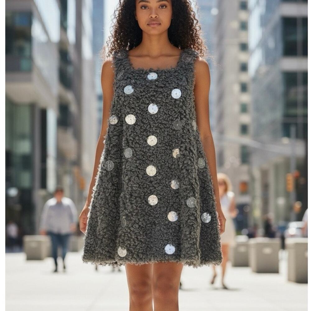 Winks Boutique Bouclé Mini Dress Retro unique Size Junior Med